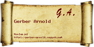 Gerber Arnold névjegykártya